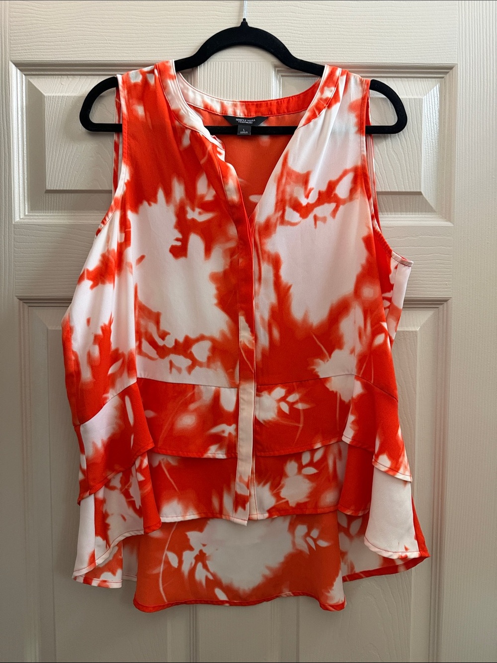 Simply Vera Vera Wang Orange and White Layered Camisole